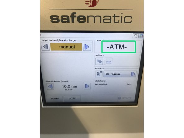 To remove the samples press the &quot;Pump&quot; button.