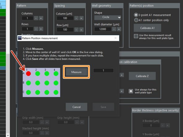 &quot;3-point A1 measurement&quot;. Triangulation method.