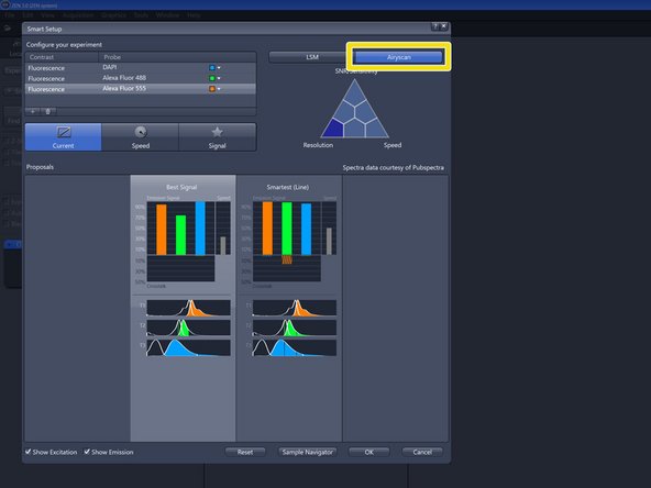 Select the detector for "Airyscan" imaging.