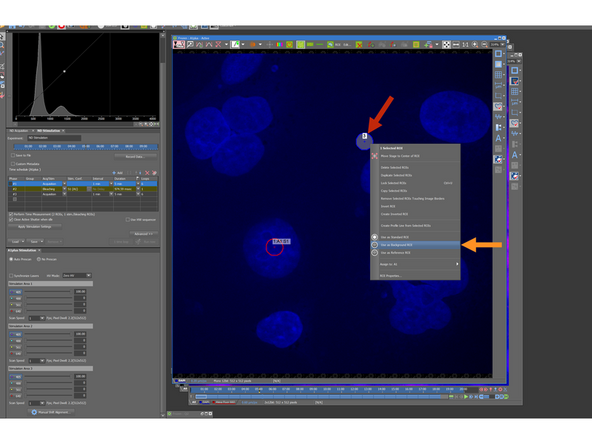 One of the ROI place where is only background signal