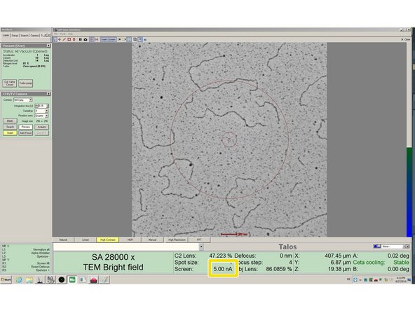 Make sure the stage is positioned on your sample.
