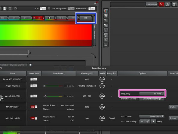 Go to &quot;Laser Overview&quot;.