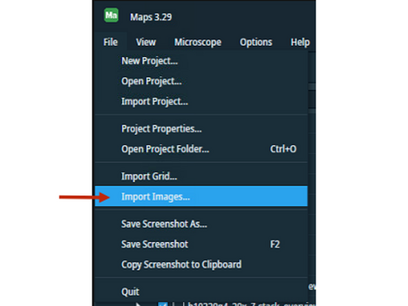 Import previously acquired fluorescent atlas of your grid.