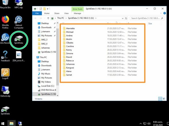 Open the &quot;SpiritData&quot; folder in your account. And in a second window open your ZMB folder: Z:Data/Your Folder