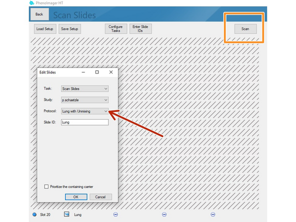 Select the protocol including the unmixing option