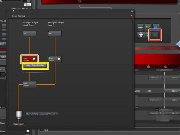 Open the &quot;Beam routing&quot; window by clicking the &quot;Adv&quot; button.