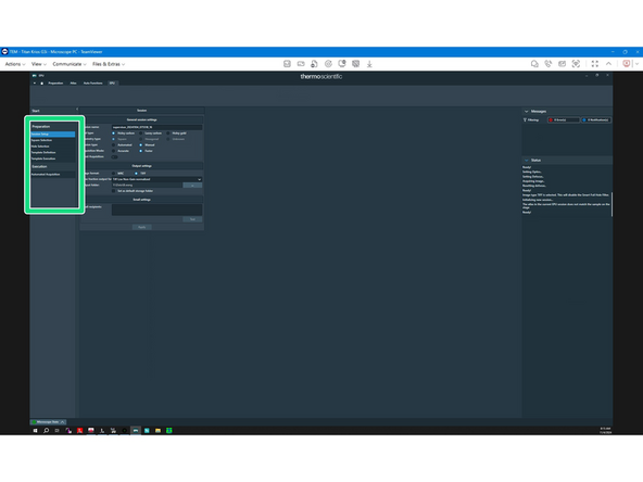 Specify session's name and appropriate output storage folder. Select 'Grid type' - 'Holey carbon'; 'Session type' - 'Manual'; 'Acquisition mode' - 'Faster'; 'Dose fraction output format' - 'Tiff Lzw Non-Gain normalized'. Click 'Apply'.