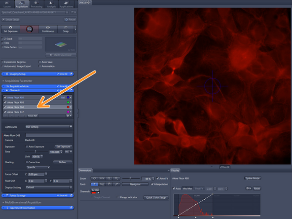 While the &quot;Live Acquisition&quot; is running you can double click on other channels to check signals