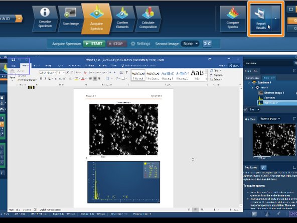 Click on report to obtain a word document with the results.