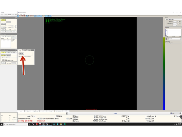 Switch off 'AutoZoom' by clicking this option in the 'Beam Settings' window in the 'EFTEM' tab. It should turn gray.