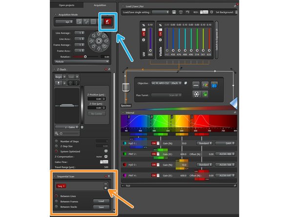 Click on the icon for sequential recording.