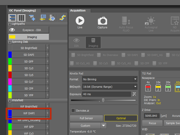 Douplicate the WF DAPI configuration and drag and drop it down into your personal Optical configurations. Rename it to &quot;Photobleach&quot;.