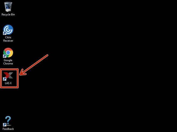 Start the &quot;LAS X&quot; software via the desktop icon.