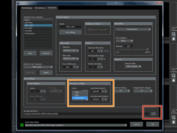 Here you can define z-stacks.