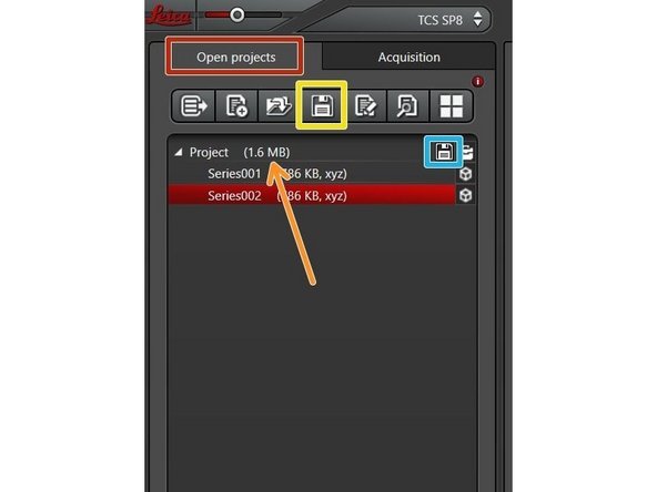 Go to "Open Projects" tab.