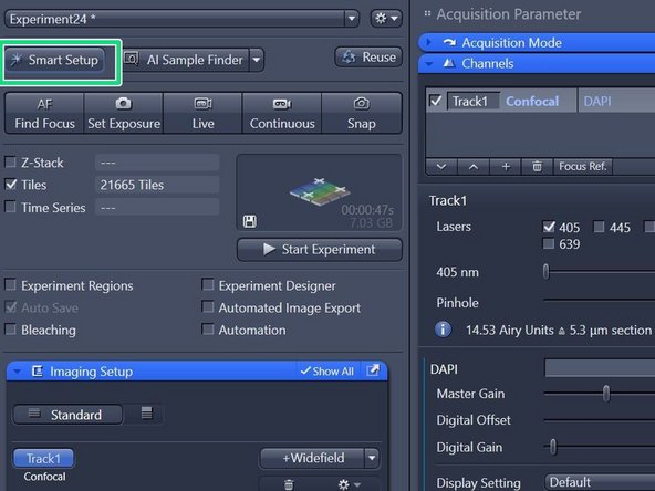 &quot;Work&quot; moves the objective back to the previous focus position.