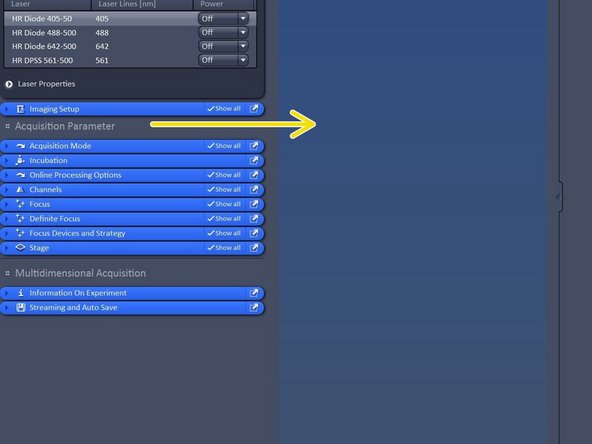 Note: Red highliting indicates that lasers are still in warm up phase.