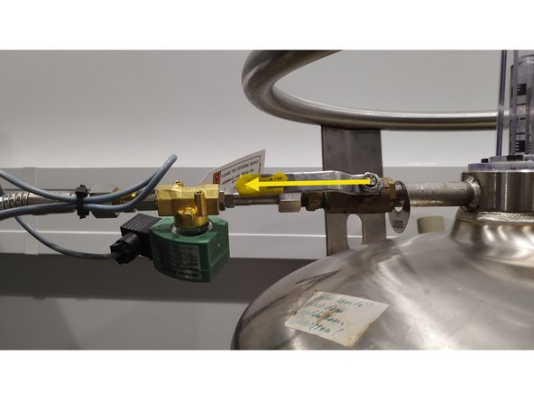 Open manual valve on the pressurized tank.