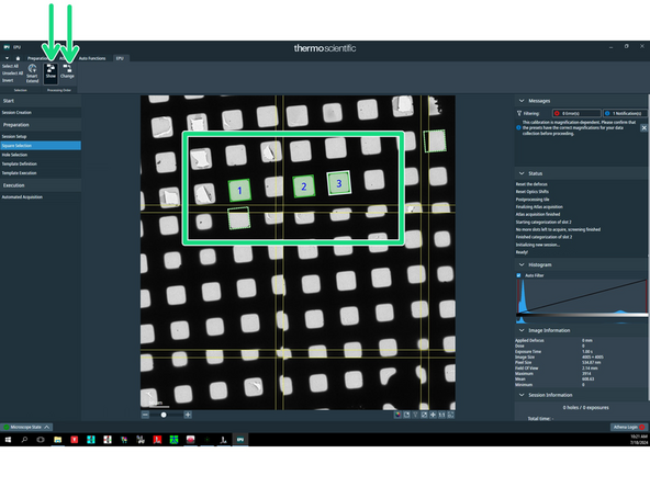 In order to add a square right click on it and choose 'Select'. You can see the order of squares by clicking 'Show' and you can change this order by clicking 'Change' and then clicking on respective grid squares.
