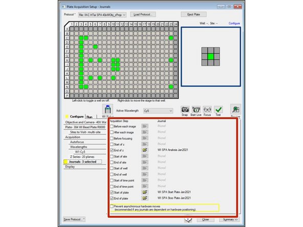 Specify the journals that should be run.