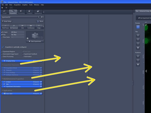 Switch on all lasers needed for your experiment.