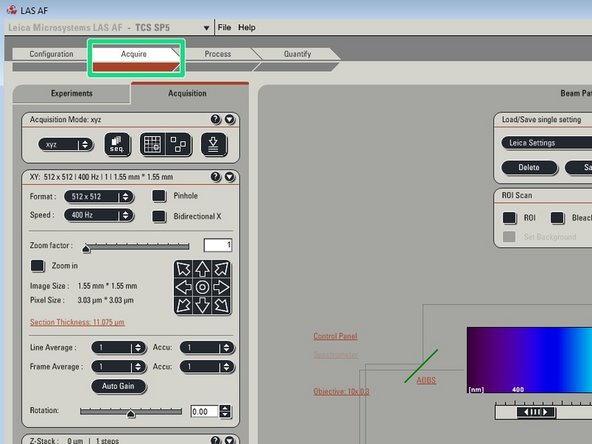 Go back to &quot;Acquire&quot;.