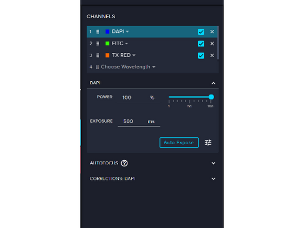 Setup the channels of interest