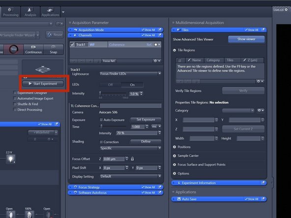 Press &quot;Start Experiment&quot;