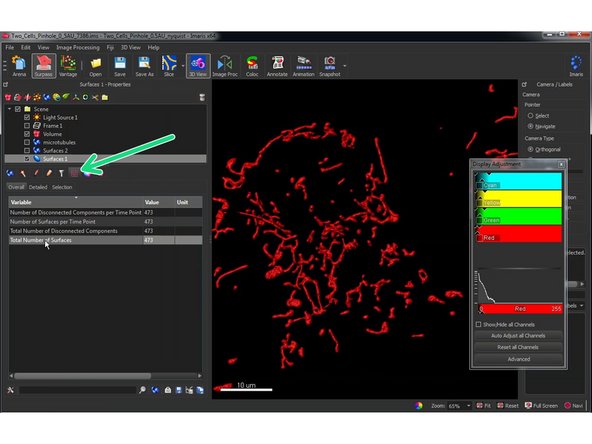 Here you can access the statistics for your surface.