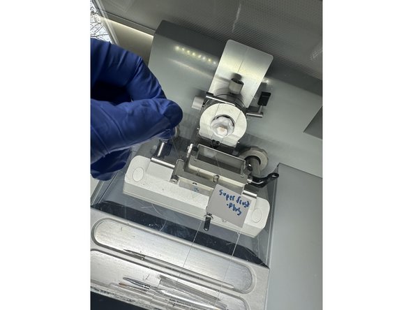 1. Section at 10 microns.  Or ideal section thickness for tissue and microscope of choice acquisition.