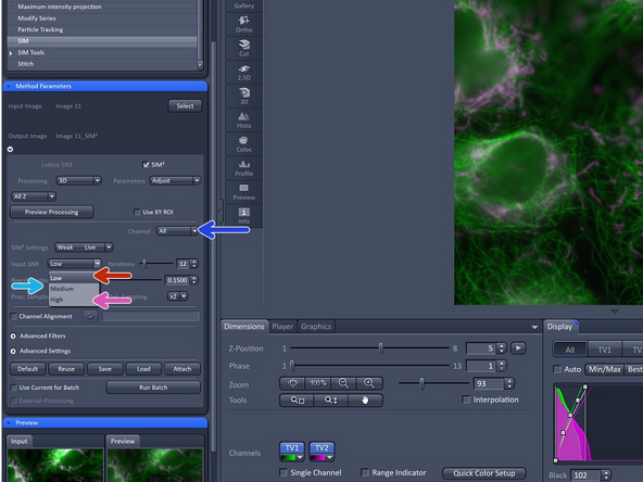 In most cases Input SNR from the default values will be perfectly suited for the data set, so theoretically there is no need to change it. For certain data types (e.g. Leap) Input SNR is set to a fixed default value and is not shown in the Parameters window.