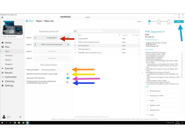 Drag and drop the desired Protocols to the stainer of choice.