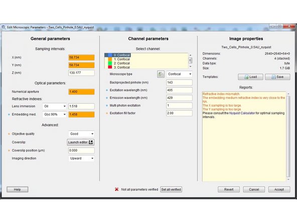 Right click on your image thumbnail and select &quot;Microscopic parameters&quot;.