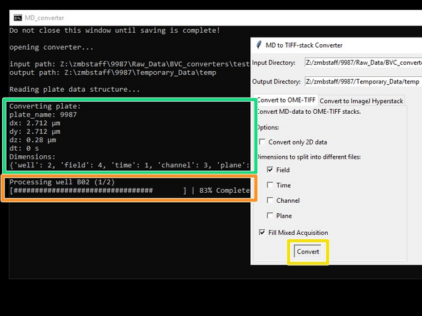 Start the conversion by pressing 'Convert'