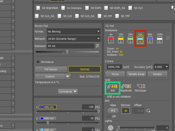 Select the &quot;40x objective&quot;.