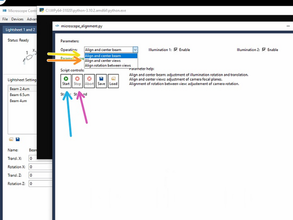 Choose &quot;Microscope alignment&quot;.