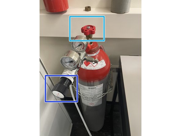 Open the main valve first.