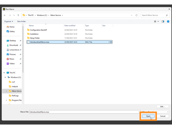 Find Macro > Run macro from a File