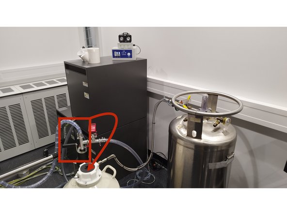 Place heat exchanger carefully in the nitrogen dewar.