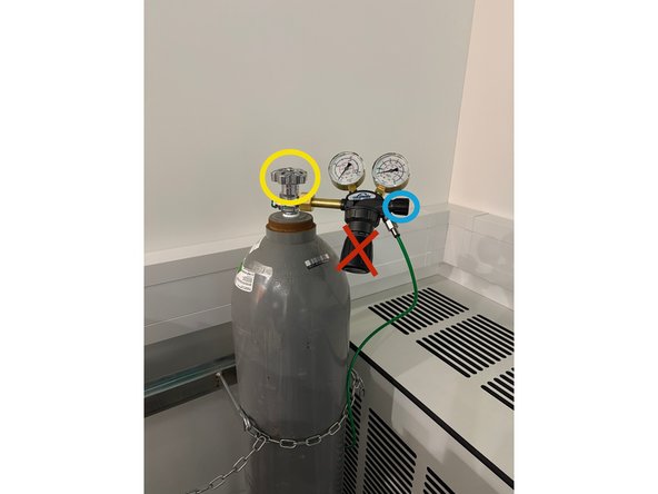 Open the main valve of the CO2 bottle