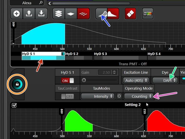 Click on the different detectors to adjust imaging parameters.