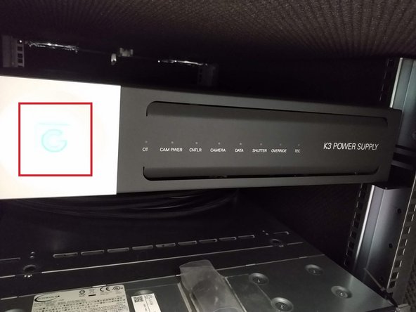 Go back to the K3 rack, The green lights are off, but the blue G is should be pulsating.