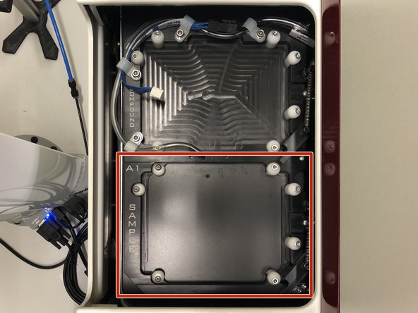 Mount your plate or live cell chamber into the Sample tray of the InCell.