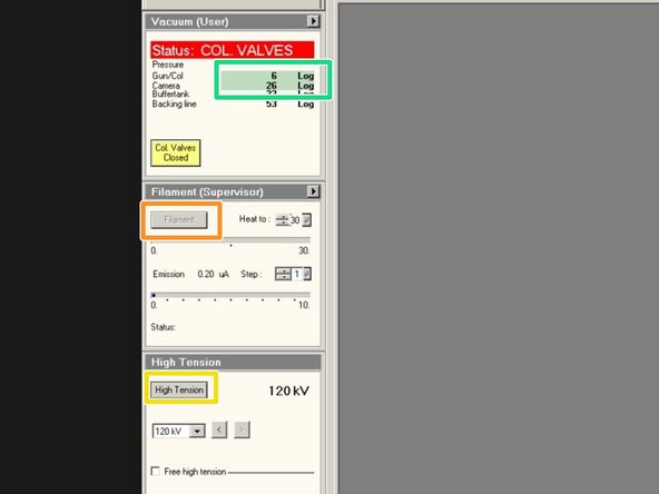 Check if the vacuum is highlighted in green.
