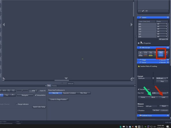 Select the &quot;40x&quot; and press &quot;Load&quot;