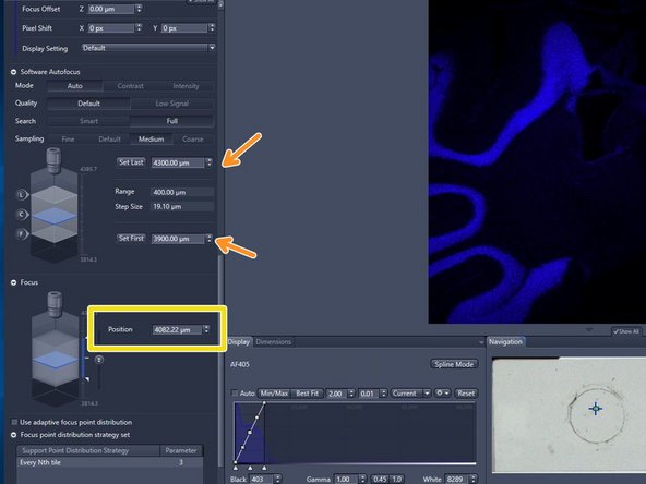If the focus quality is fine at different positions of the sample, move to the next step of the guide