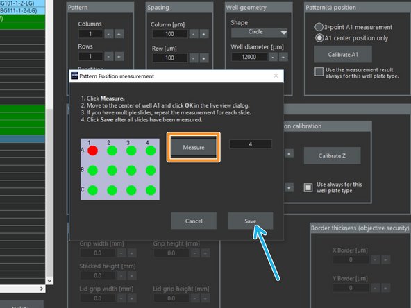 The &quot;#number&quot; will turn green as soon as 3 points have been measured.
