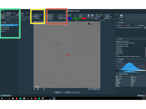 Go to 'Data acquisition' preset.
