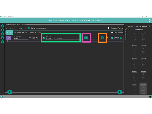 You can add elements to the group by pressing the &quot;+&quot; or by dragging and dropping existing elements into the group.