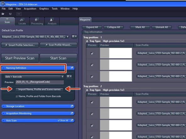 Click on "Import Name,..." in the "Naming definition" tab of ZEN.
